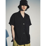 レイカットボタンシャツ / LAY-CUT BUTTON SHIRT_BK