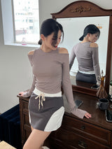カラーマッチングトレーニングスカート/Color matching training skirt (2color)