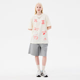 ドゥードゥルチェリーハーフレングスバンディングパンツ / DOODLE CHERRY HALF LENGTH BANDING PANTS [MELANGE GRAY]