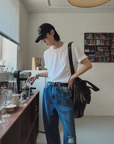 ポケットサマーUネックTシャツ (4 color)