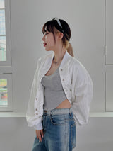 サテン ヴァーシティ ブルゾン / Satin varsity blouson (3color)