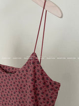 velvet flower bustier long dress