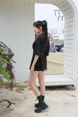 チェーンメッシュボックスTシャツ/TOP(8101) chain mesh box tea