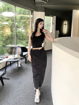 ライジングシャーリングスリットロングスカート / 931. Rising shirring slit long sk (2color)