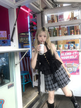 Preppy Pleated Tennis Check Skirt