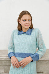100% wool double cloth pointelle dress_angel blue (6655900582006)