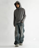 Vintage brush blue denim pants