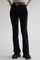 スリップブラックデニムパンツ/no.2330 slip black denim pants