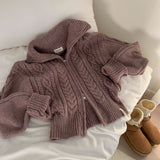 [BELLIDE MADE] Signal two-way twisted knit zip-up
