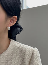 [92.5silver] ビッグクリップパールピアス