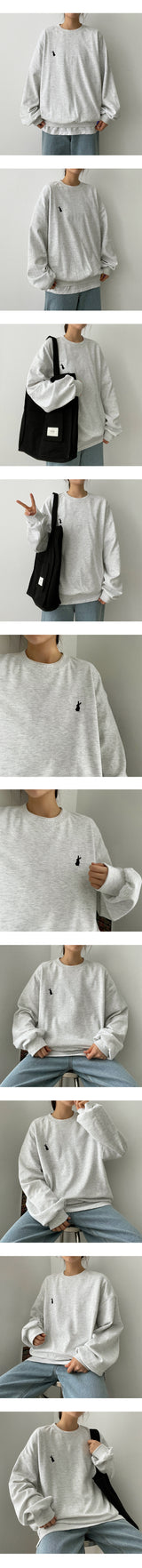 刺繍ラビットスウェットシャツ / Embroidered rabbit sweatshirt