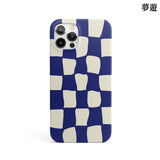 チェッカーボードグロッシーケース-blue