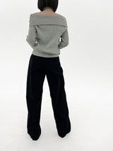 フラッシュオフザショルダーニット / Flash Off-the-shoulder knit (3color)