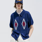 チマヨパターンニットカーディガン / CHIMAYO PATTERN KNIT CARDIGAN NAVY
