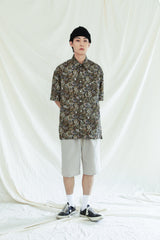 コンプレックス 1/2 シャツ / COMPLEX BYZANTINE PAISLEY 1/2 SHIRT BROWN