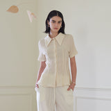ビックカラーシャツ/BIG COLLARED SHIRT (CREAM)
