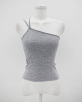 アンバランスストリングレイヤードスリーブレス / Unbalanced String Layered Sleeveless (4color)