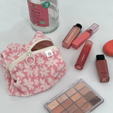 TERRY ZIPPER POUCH_PINK FLOWER