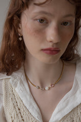 レトロムードビンテージサージカルチェーンネックレス/Retro mood vintage surgical chain necklace