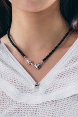 NO.435 [BLACK] HEART PEARL NECKLACE 