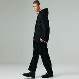 ツータックワイドシルキーパンツ/TWO TUCK WIDE  SILKY  PANTS-BLACK
