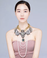 Feverish Art Jewelry Cockatoo Pearl Layered Necklace