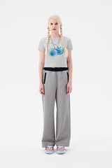ビッグチェリーホットフィックスポイントクロップTシャツ / BIG CHERRY HOTFIX POINT CROP T-SHIRT [MELANGE GRAY]