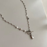 トグルバーハート2ウェイネックレス/ssgh toggle bar heart two-way necklace