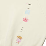 ウィティーバニーVネックスウェットシャツ／WITTY BUNNY V-NECK SWEATSHIRT [CREAM]
