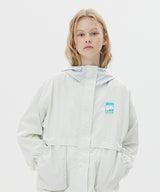 キルシーチェリールーバーラベルジップアップフーディジャケット/ CHERRY RUBBER LABEL WOVEN ZIP UP HOODIE JUMPER [CREAM] (6671083438198)