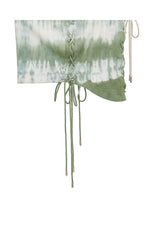ダイドレースアップノースリーブ / DYED LACE-UP SLEEVELESS (GREEN)