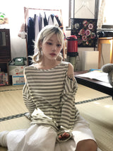ショルダースリットルーズストリングロングスリーブ