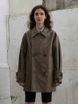 FAUX LEATHER PEACOAT CEDAR (6594030141558)