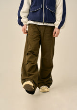 VINTAGE PINTUCK COTTON PANTS - KHAKI