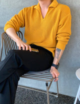 Collared Ribbed Knit Top (6691464282230)