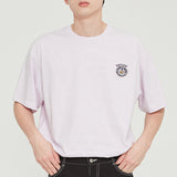 FLOWER FACE BACK LINE TEE_MELANGE LIGHT PURPLE (6687844466806)