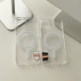 White - Muffler Couple Magsafe Phone Case