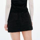 Eco Fur Short Skirt [Black]