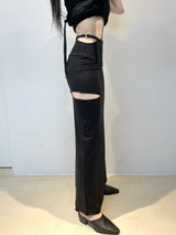 ストラップスリットマキシロングスカート/772. Strap slit maxy long sk (2color)
