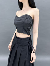ベターラップアンバランスロングプリーツスカ－ト/797. Better wrap unbal long pleats sk (2color)