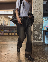 フォワードワイドデニムパンツ