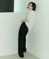 UNISEX PINTUCK STITCH WIDE PANTS W - BLACK (6689418903670)