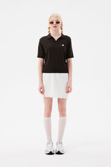 モノチェリーオープンカラーニット / MONO CHERRY OPEN COLLAR KNIT [BROWN]