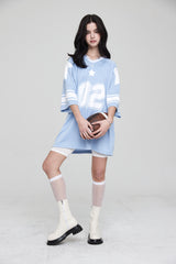 フットボールスタージャージオーバーサイズTシャツ / FOOTBALL STAR JERSEY OVERSIZED T-SHIRT PALE BLUE