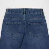 ストレートフィットロールアップ刺繍デニムパンツ / STRAIGHT FIT ROLL UP EMBROIDERY DENIM PANTS [6863]
