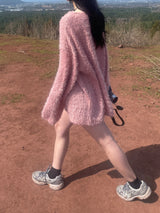 Hairy round knit t