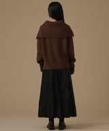 SAILOR COLLAR ZIP UP KNIT