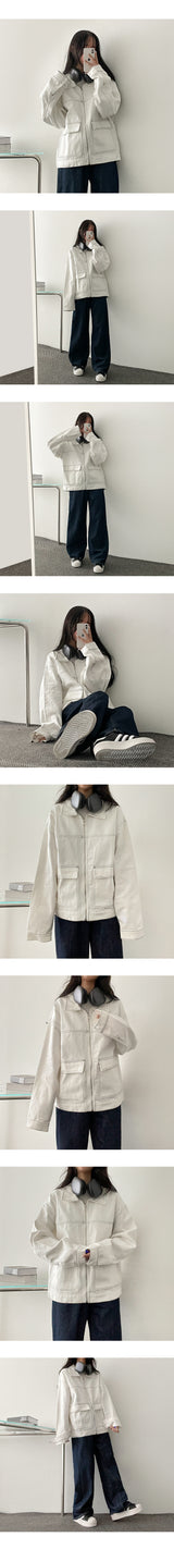 Launch stitch pocket boxy jacket