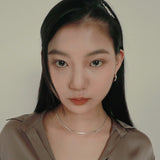 シルバーボクシーネックレス / silver boxy necklace (yellow gold plated / platinum gold plated)
