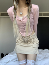 LuLu Button Slim Top (3color)